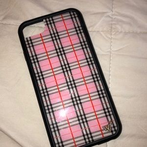 pink plaid wildflower case